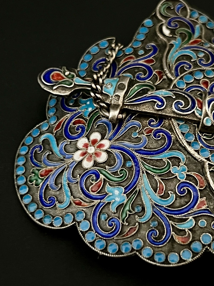 Boucle de ceinture en argent zolotnik de l'époque impériale russe 84 - XIXᵉ -photo-2