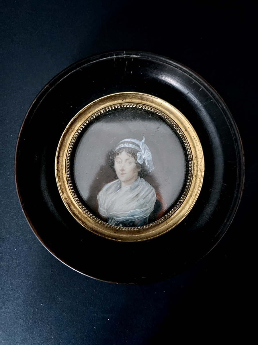 Pair Of Miniature Portraits, Late 18th Century - France-photo-2