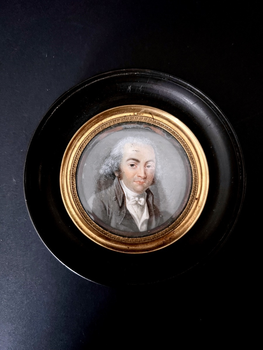 Pair Of Miniature Portraits, Late 18th Century - France-photo-3
