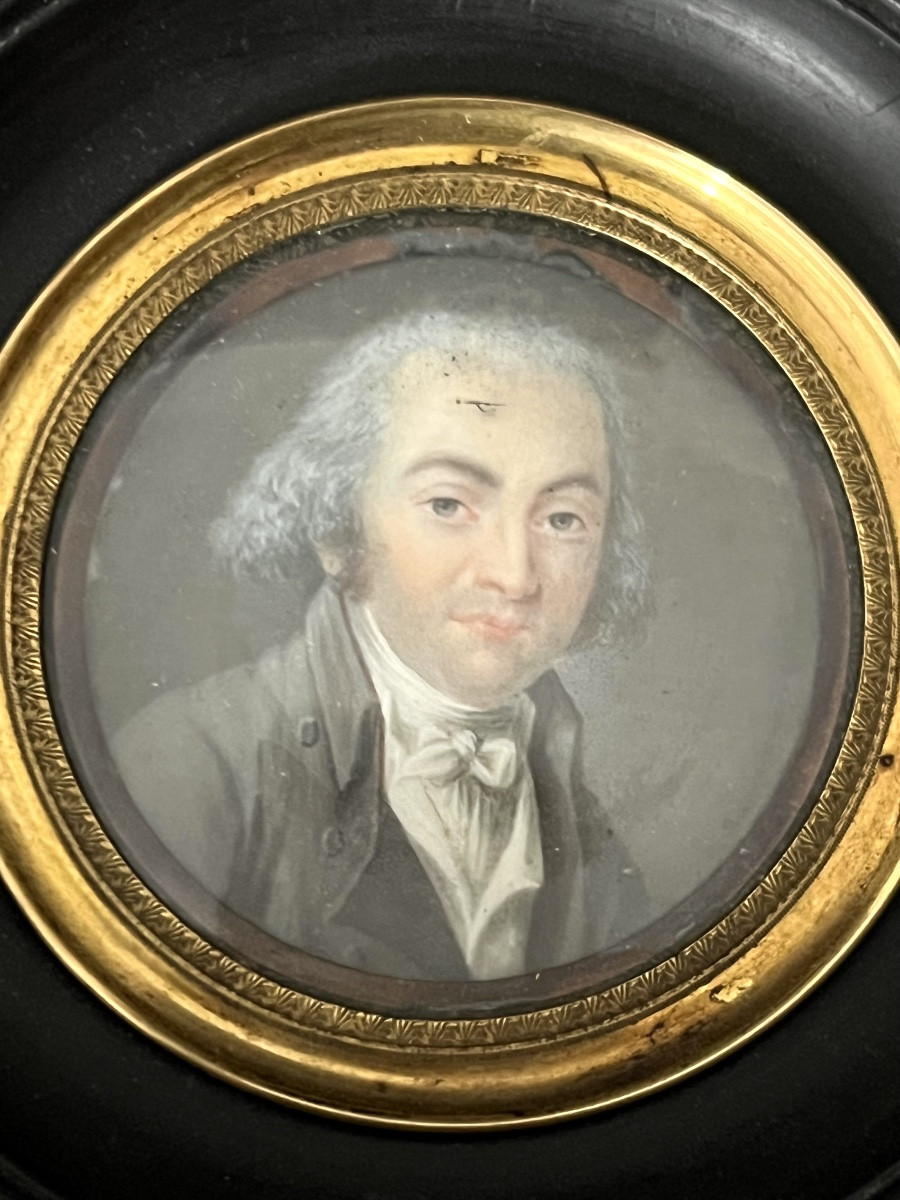 Pair Of Miniature Portraits, Late 18th Century - France-photo-3