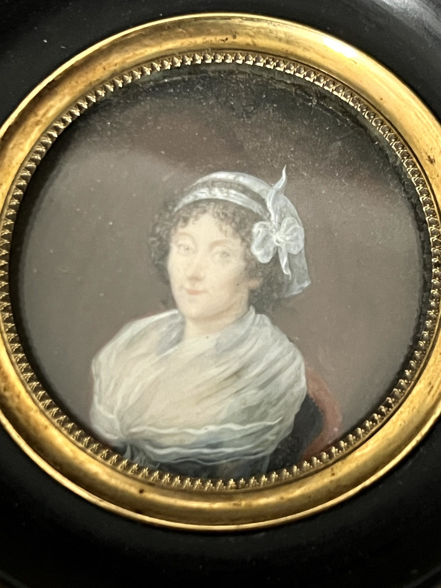Pair Of Miniature Portraits, Late 18th Century - France-photo-5
