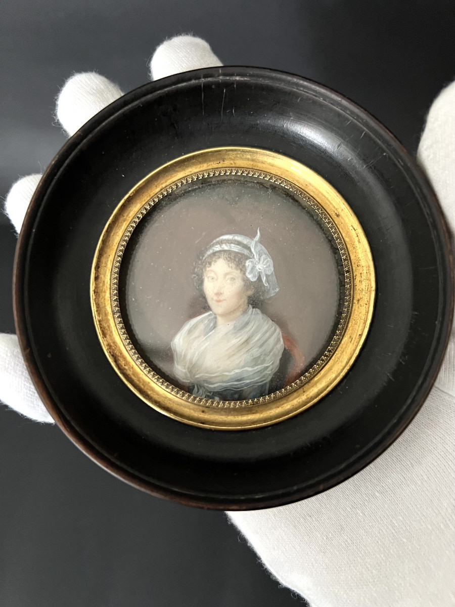 Pair Of Miniature Portraits, Late 18th Century - France-photo-7