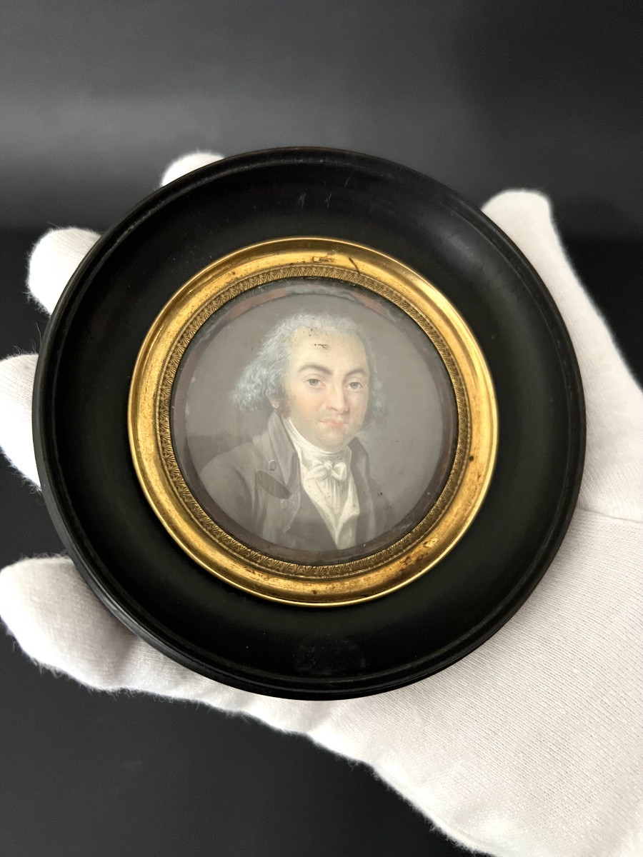 Pair Of Miniature Portraits, Late 18th Century - France-photo-8
