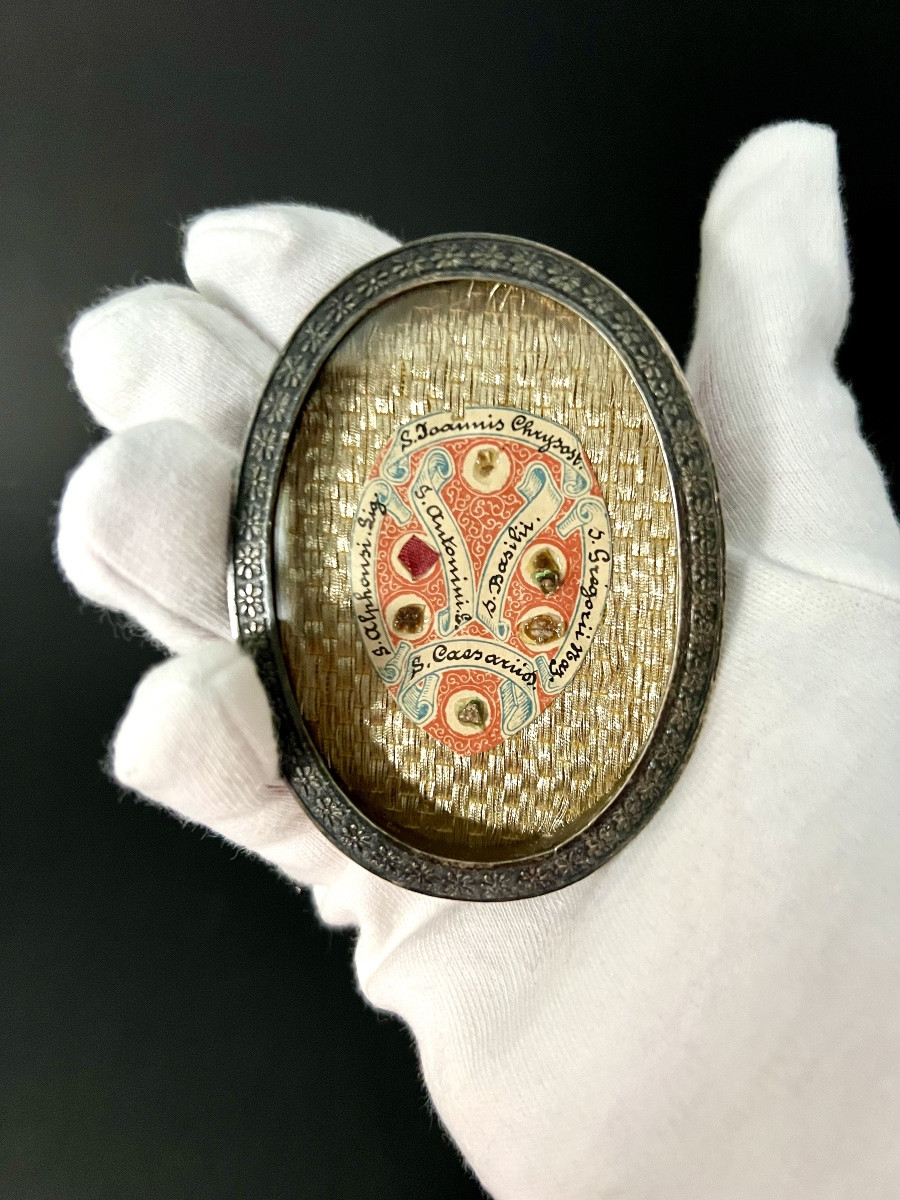 Reliquary Containing 7 Relics Of Fathers And Doctors Of The Church – Italy – Late 17th Century -photo-3