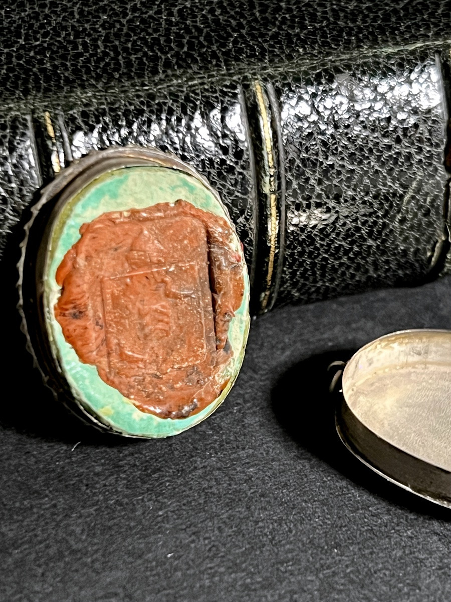 Reliquaire ovale double – Saint Charles Borromée et Sainte Thérèse Vierge Italie - XIXè-photo-2