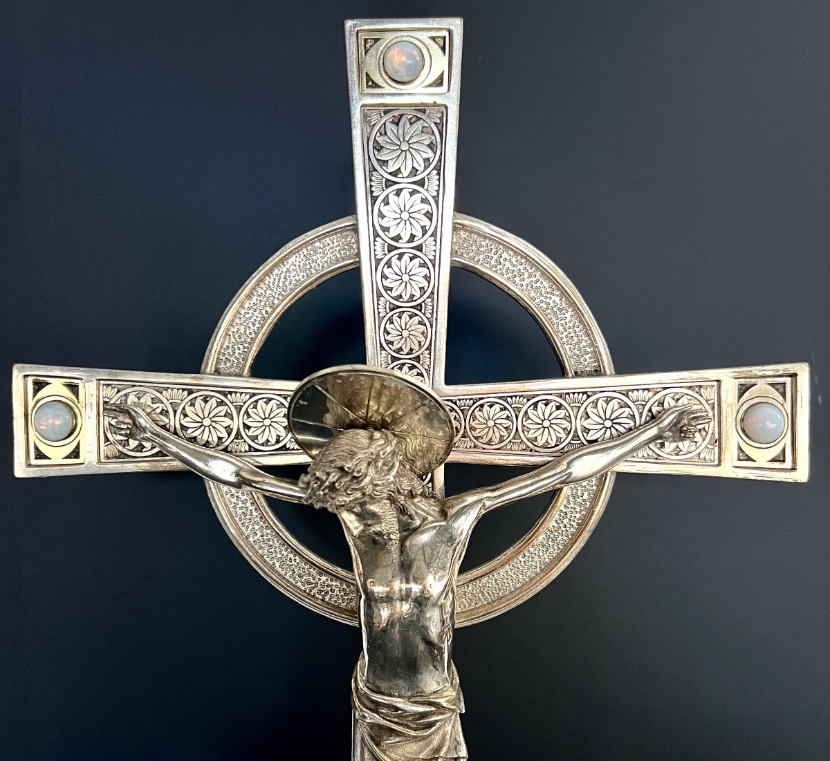  Altar Cross (119 Cm) – H. Haan & Zoon, Antwerp – 19th Century-photo-7