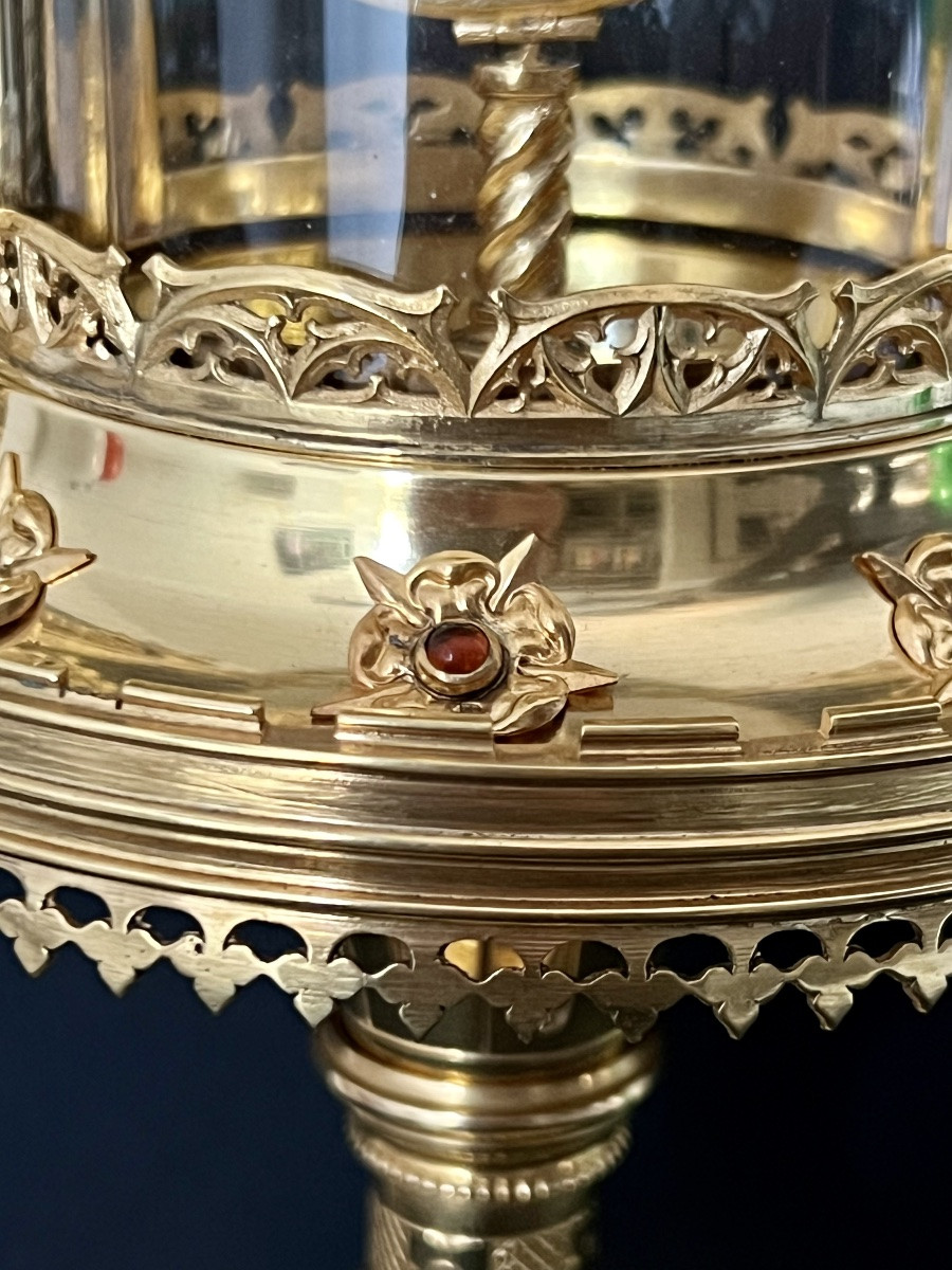 Neo-gothic Monstrance In The Shape Of A Tower – Late 19th / Early 20th Century – Bourdon (ghent) -photo-5