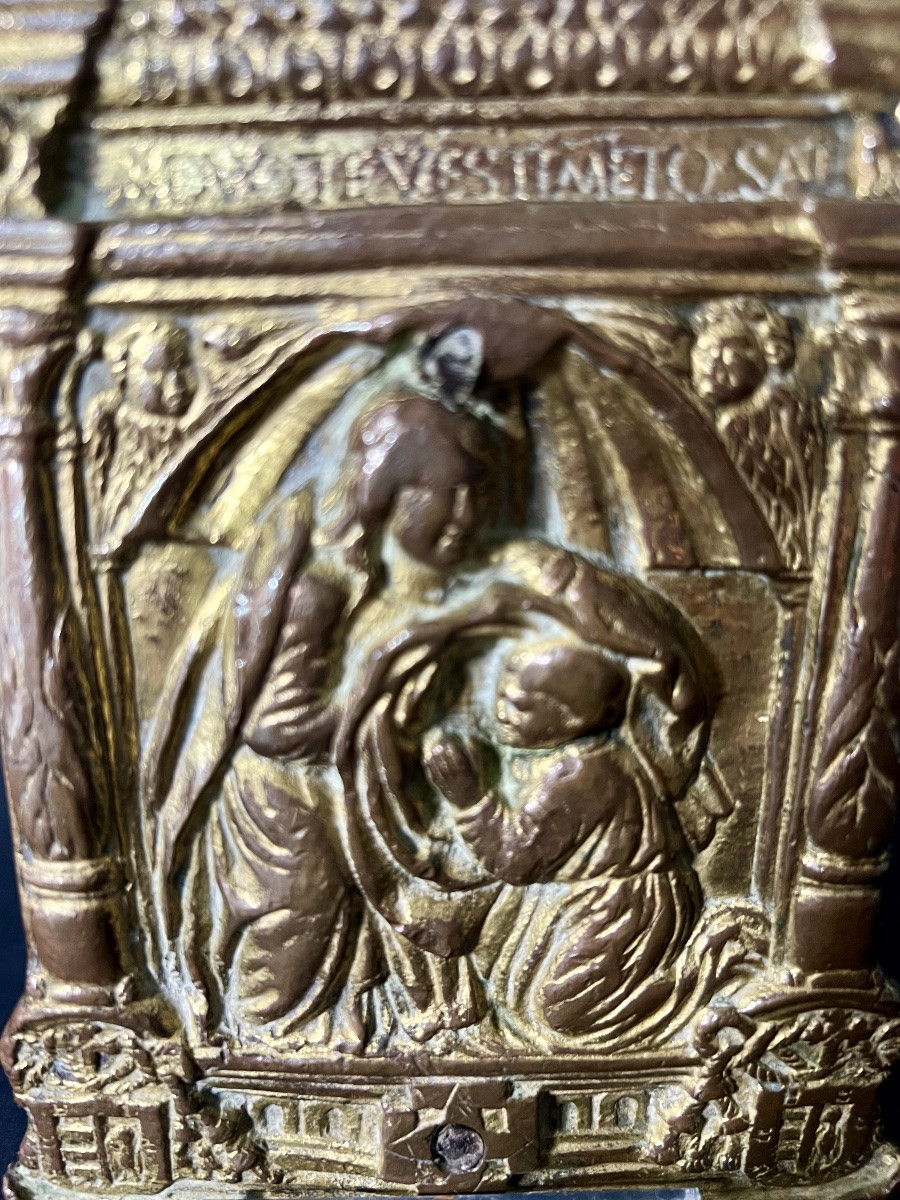 Baiser de paix (Pax) en bronze doré – Saint Ildefonse de Tolède  Espagne - XVIè-photo-4