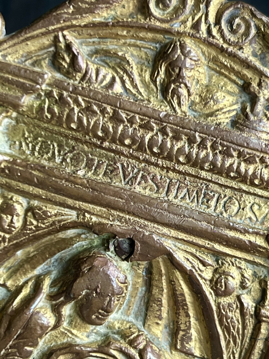 Baiser de paix (Pax) en bronze doré – Saint Ildefonse de Tolède  Espagne - XVIè-photo-6