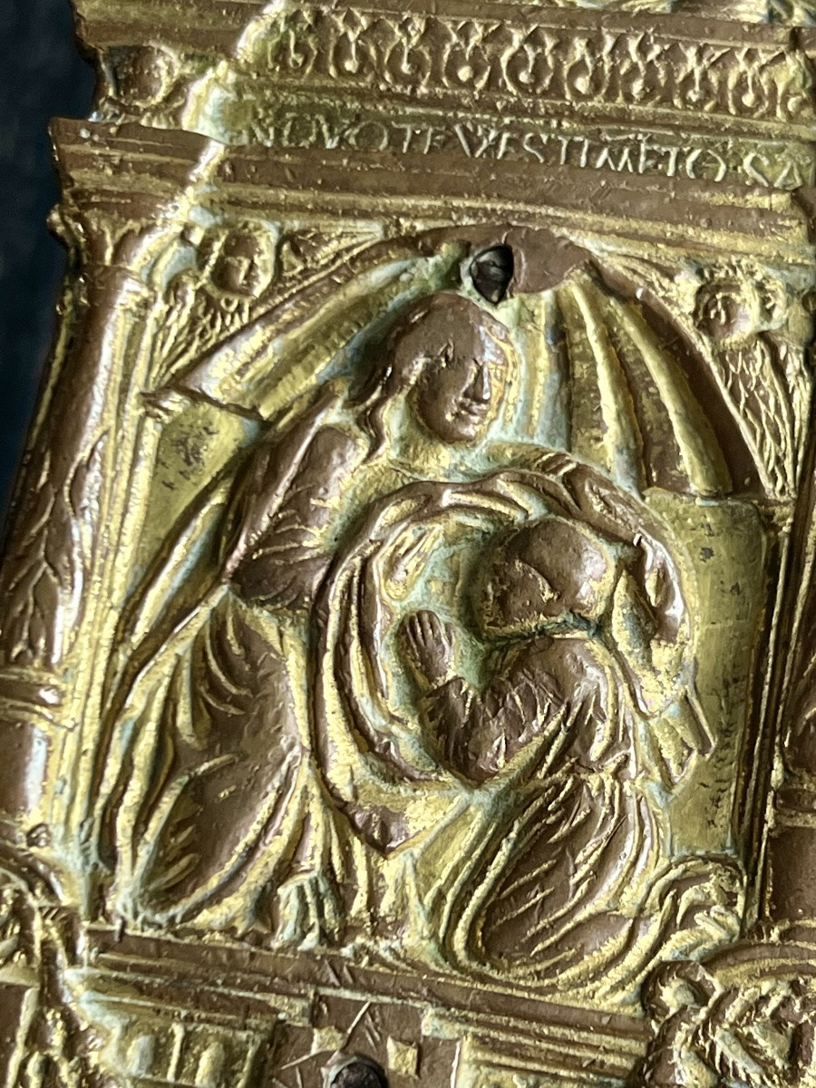 Baiser de paix (Pax) en bronze doré – Saint Ildefonse de Tolède  Espagne - XVIè-photo-7