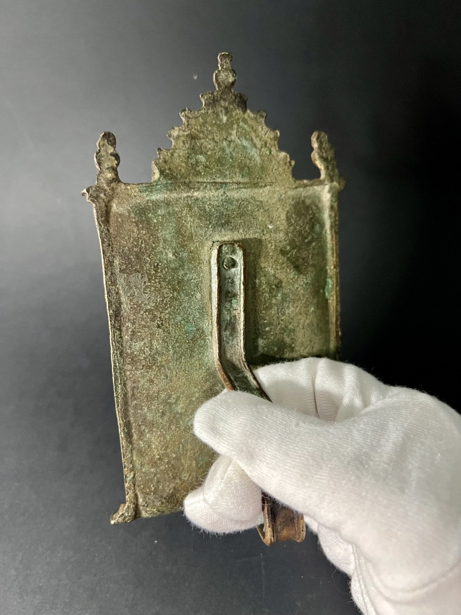 Kiss Of Peace (pax) In Gilded And Polychrome Bronze – Pietà, Mater Dolorosa, Spain, 16th Century-photo-7