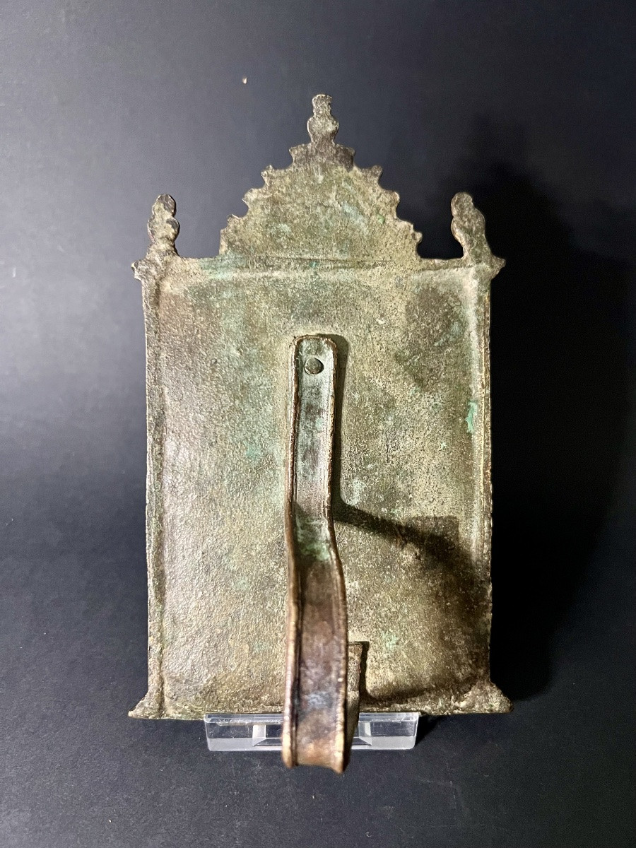 Kiss Of Peace (pax) In Gilded And Polychrome Bronze – Pietà, Mater Dolorosa, Spain, 16th Century-photo-8