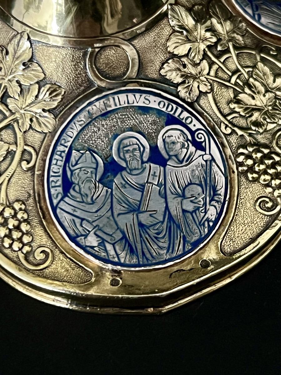 Calice d’ordination en argent vermeil, émaux champlevés – Europe centrale, daté 1920-photo-3