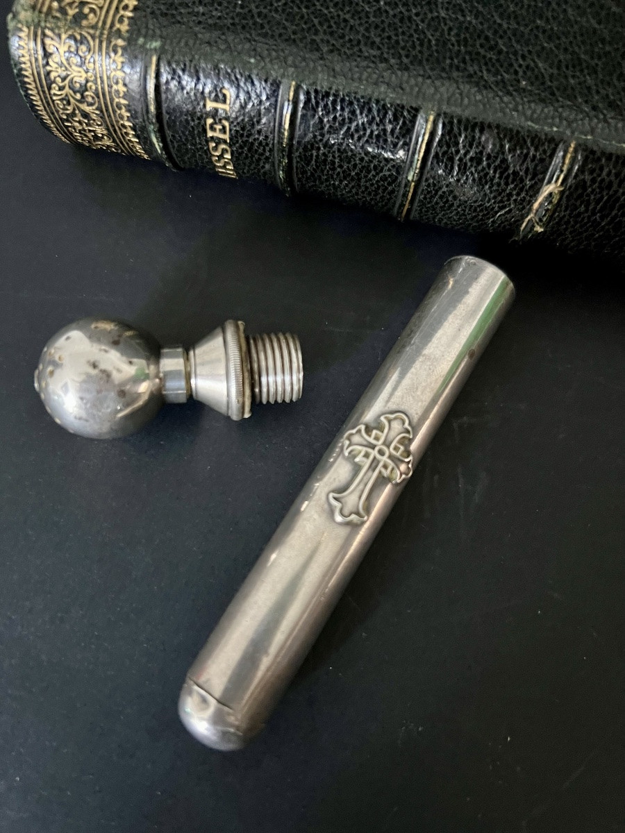 Silver Holy Water Sprinkler – France, 19th Century-photo-5