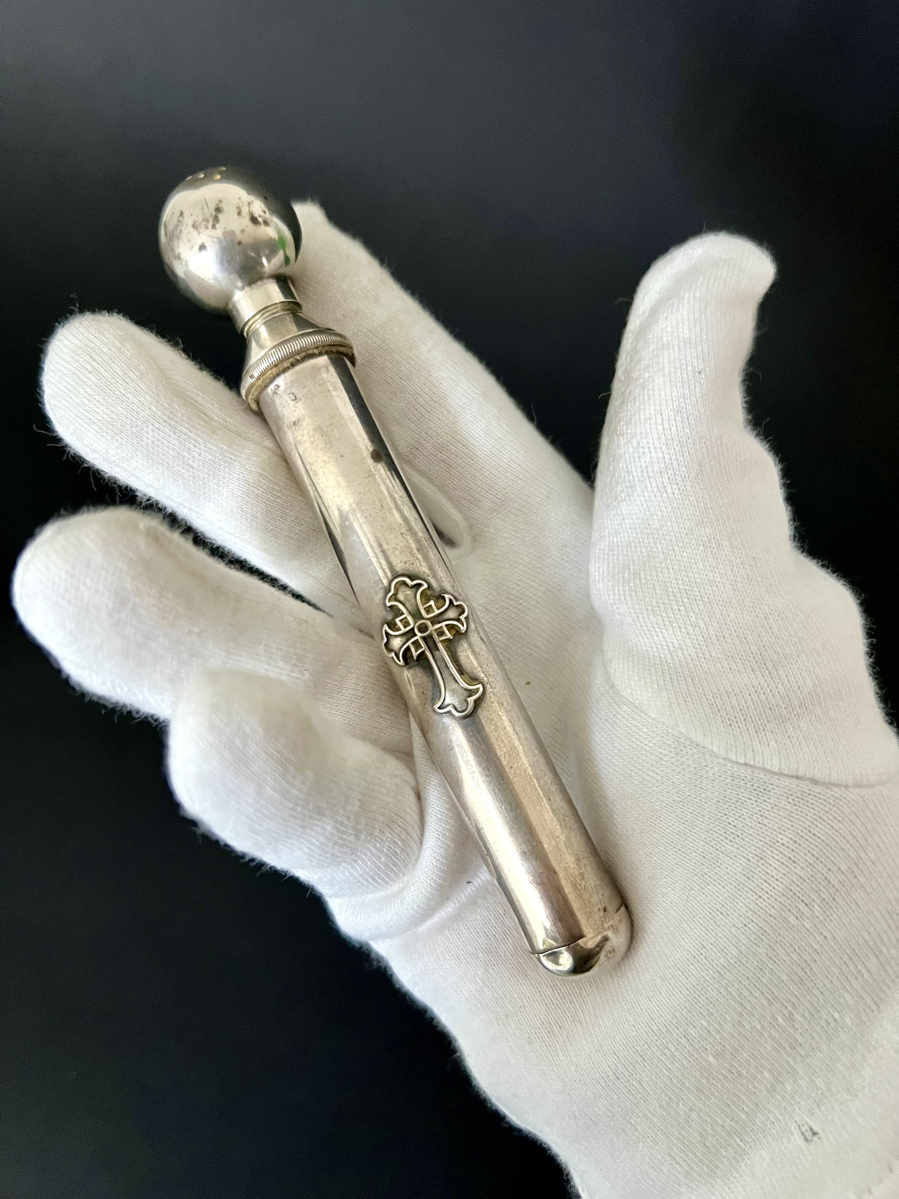 Silver Holy Water Sprinkler – France, 19th Century-photo-7