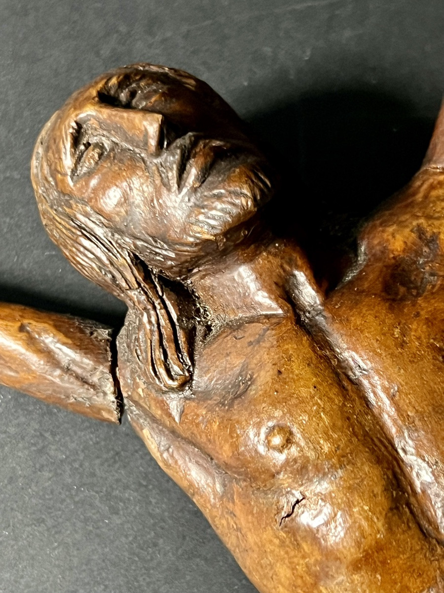 Christ On The Cross In Wood From Saint Lucy - Bagard Wood - Circa 1700 - Late 17th - France-photo-3