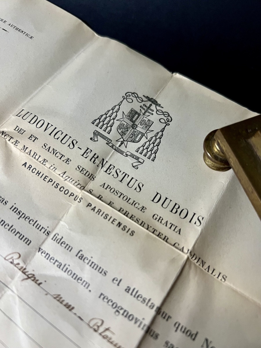 Reliquaire-chapelle néogothique en bronze doré, XIXᵉ siècle-photo-3