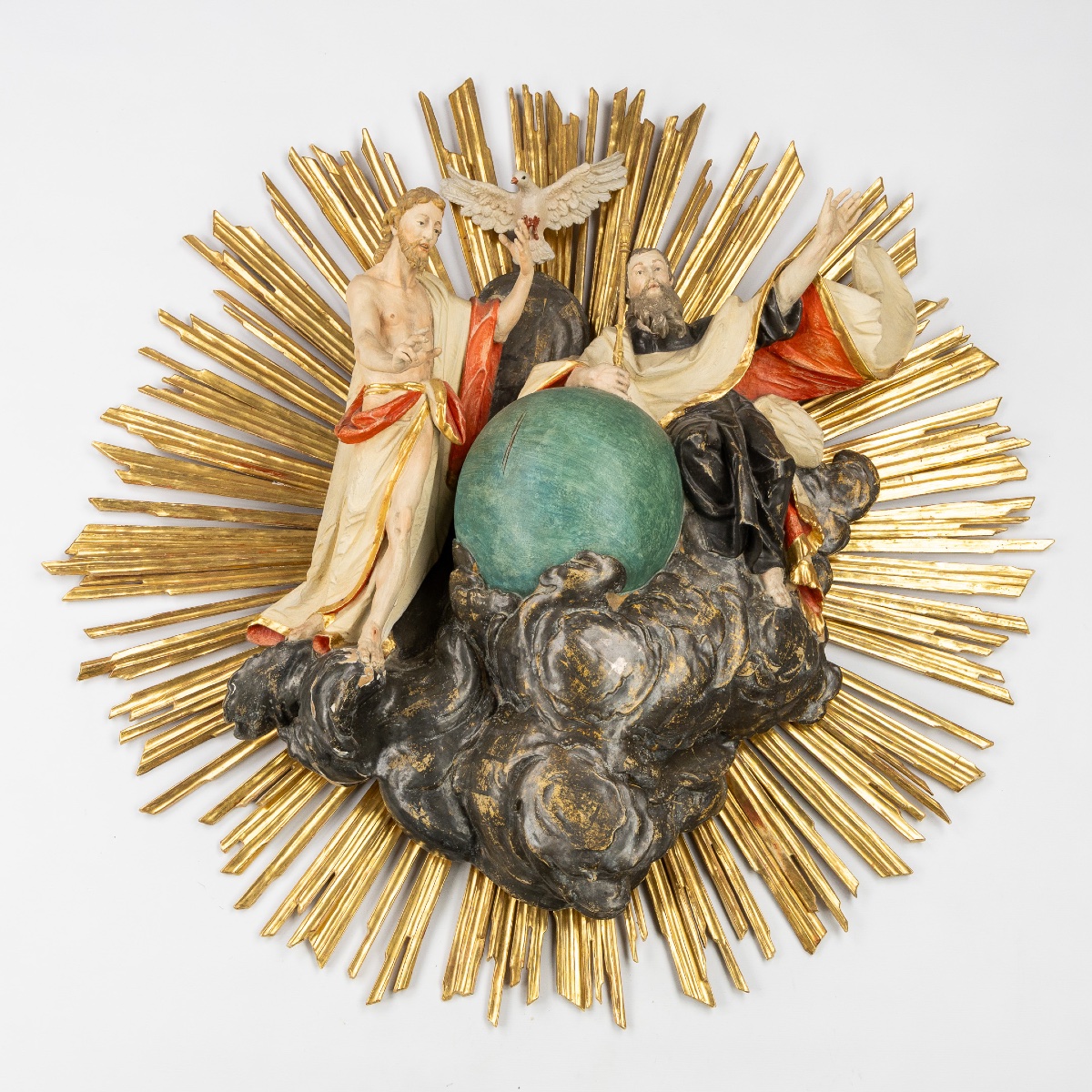 Monumentale Sainte Trinité  à gloire rayonnante  -  fin XIXè - 1m40x1m40-photo-1