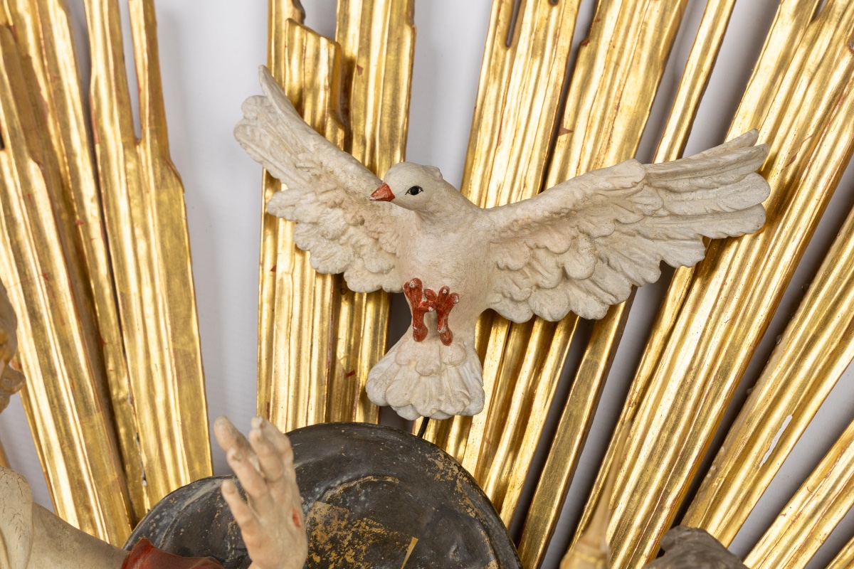 Monumentale Sainte Trinité  à gloire rayonnante  -  fin XIXè - 1m40x1m40-photo-3