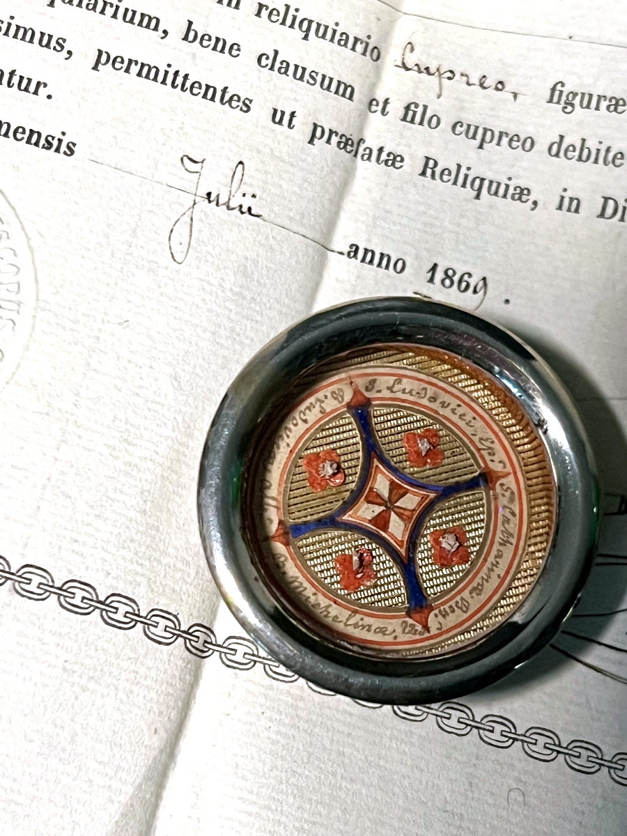 Teca-type Reliquary With Authentic Episcopal Seal – Ghent, 1864-photo-3