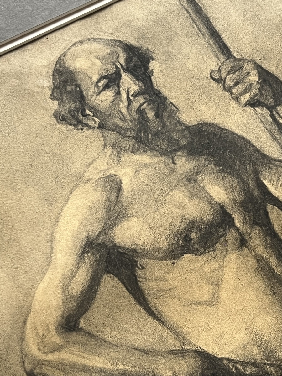 Étude académique – Modèle masculin au bâton »-photo-2