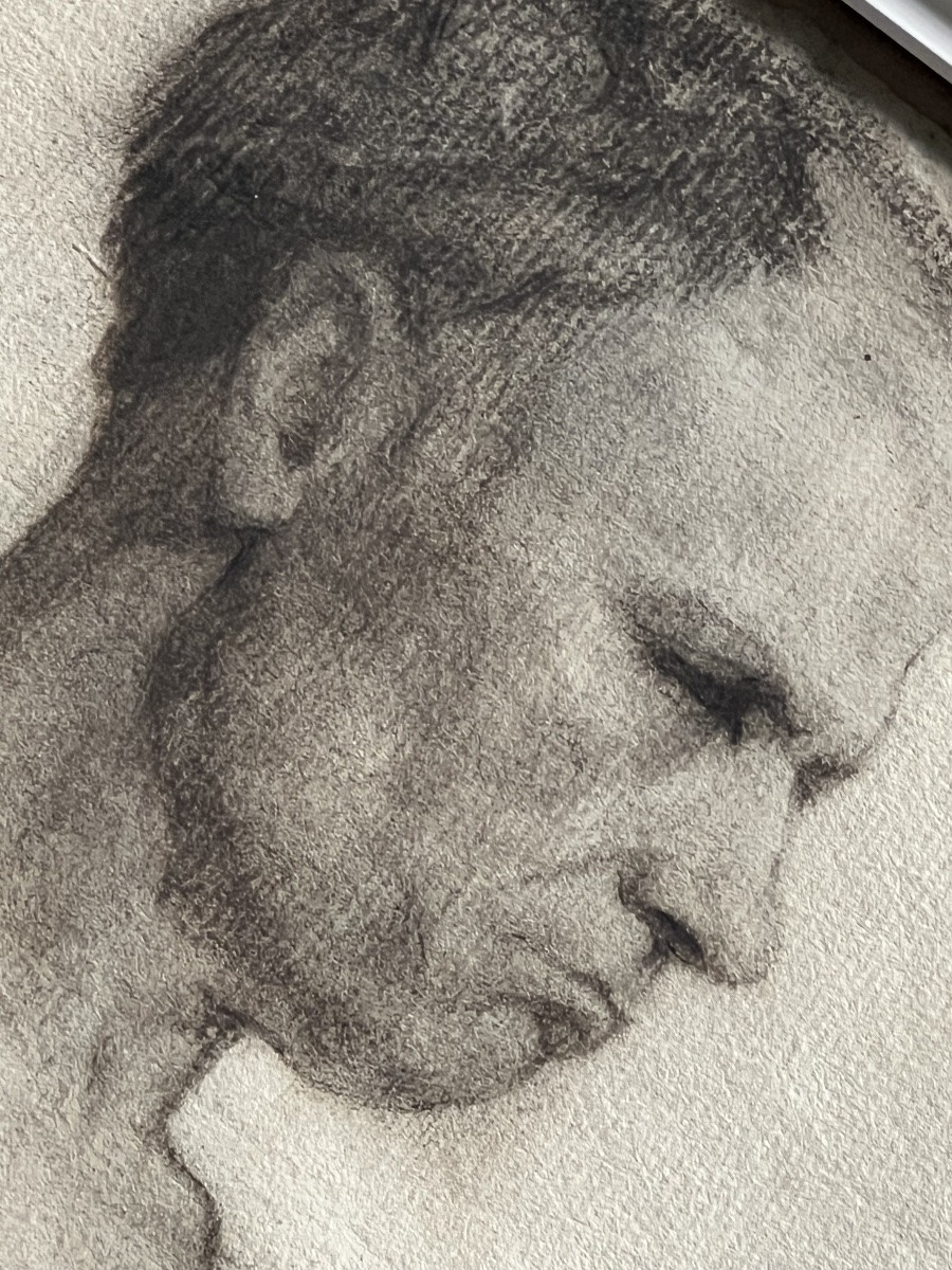 Dessin académique – Étude de nu masculin – Signé-photo-5