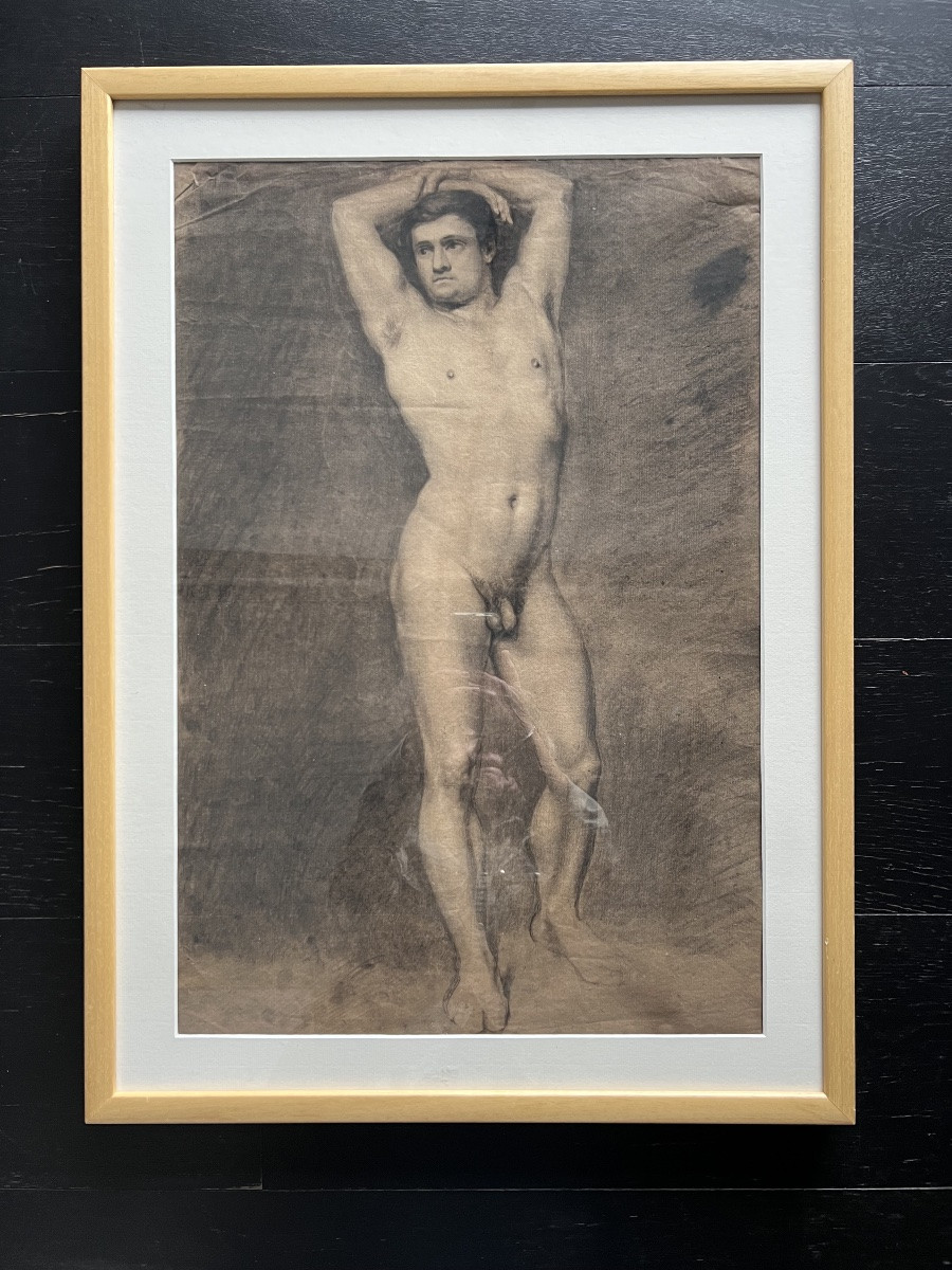 Grand dessin académique – Étude de nu masculin-photo-1