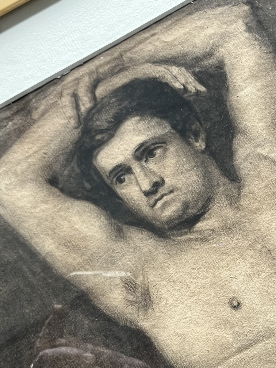 Grand dessin académique – Étude de nu masculin-photo-3