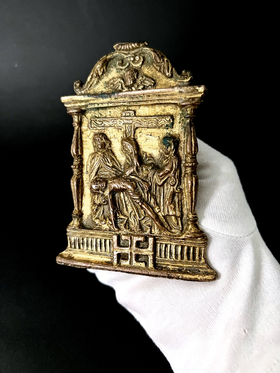 Gilt Bronze Kiss Of Peace – Castile (spain) – Circa 1525-1550-photo-3