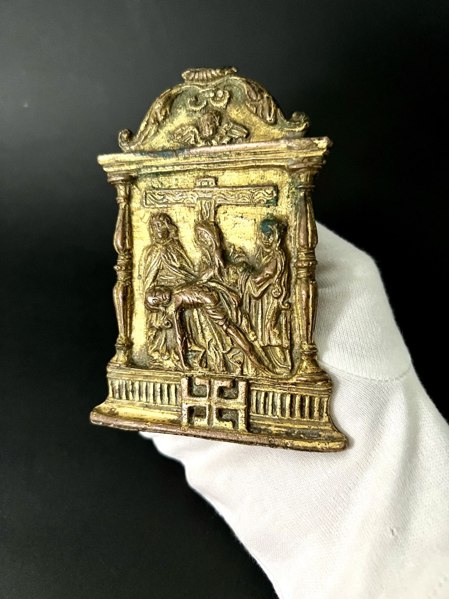 Gilt Bronze Kiss Of Peace – Castile (spain) – Circa 1525-1550-photo-5