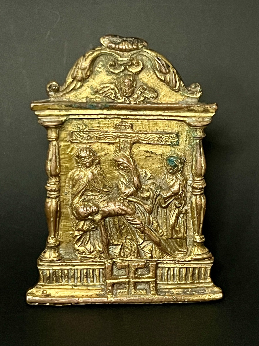 Gilt Bronze Kiss Of Peace – Castile (spain) – Circa 1525-1550-photo-6