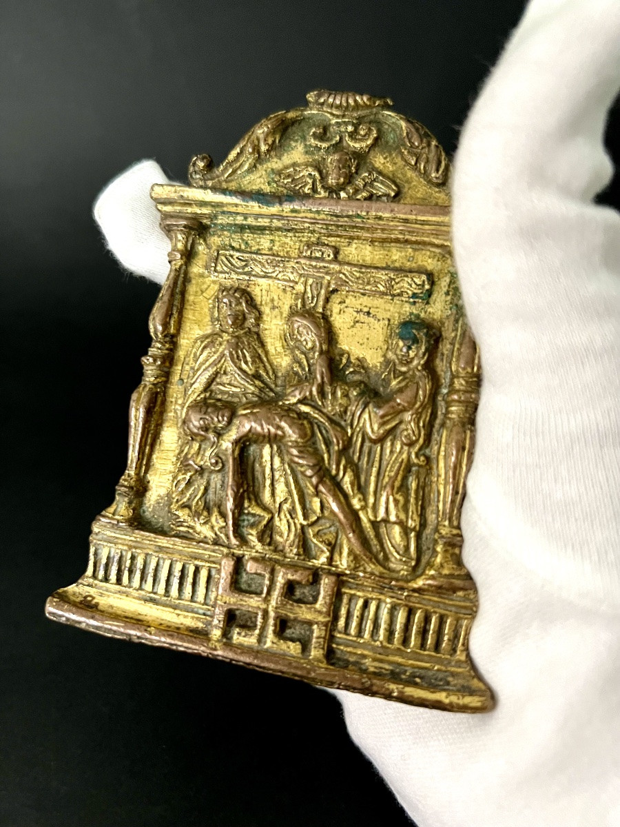 Gilt Bronze Kiss Of Peace – Castile (spain) – Circa 1525-1550-photo-7