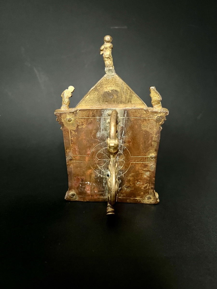 Rare Gilt Bronze Kiss Of Peace – Calvary – Aragon, Circa 1570-1590-photo-3