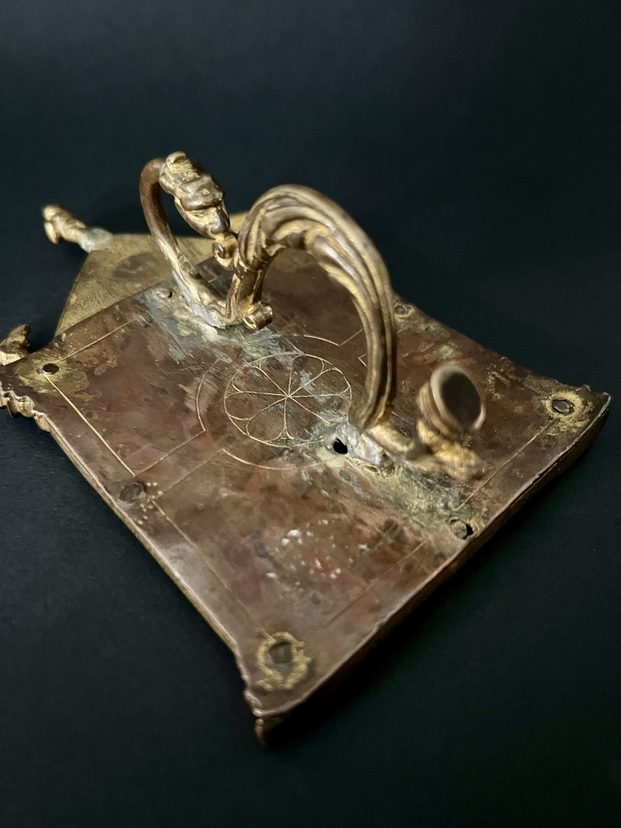 Rare Gilt Bronze Kiss Of Peace – Calvary – Aragon, Circa 1570-1590-photo-7