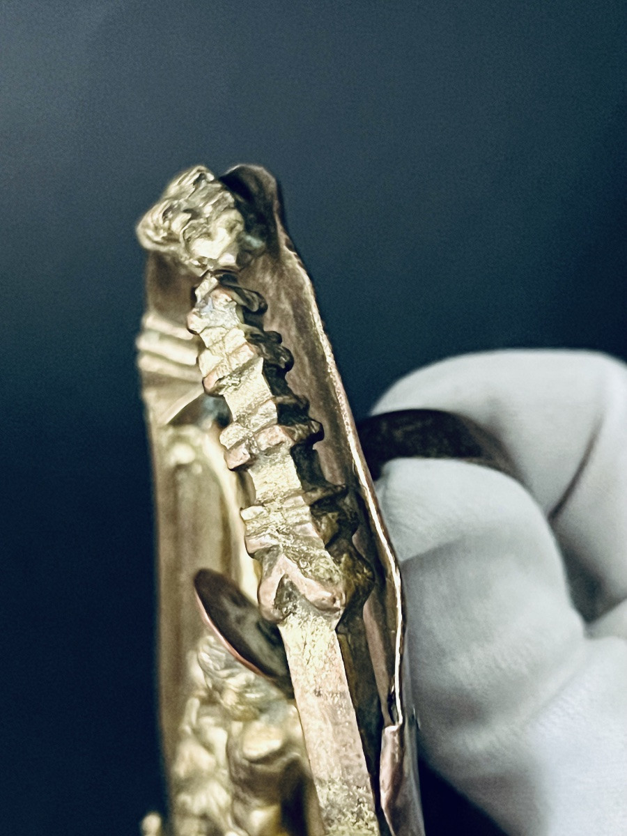 Kiss Of Peace In Gilded And Enameled Copper – Gothic Calvary – Circa 1500-1525-photo-7