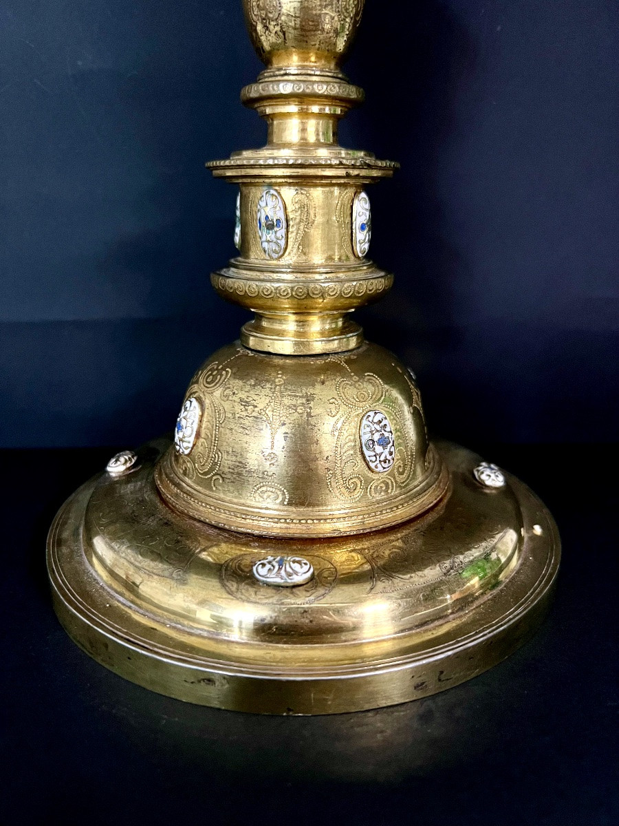 Custode (ostensoir) baroque en bronze doré et émaux — Espagne, vers 1680–1700-photo-2