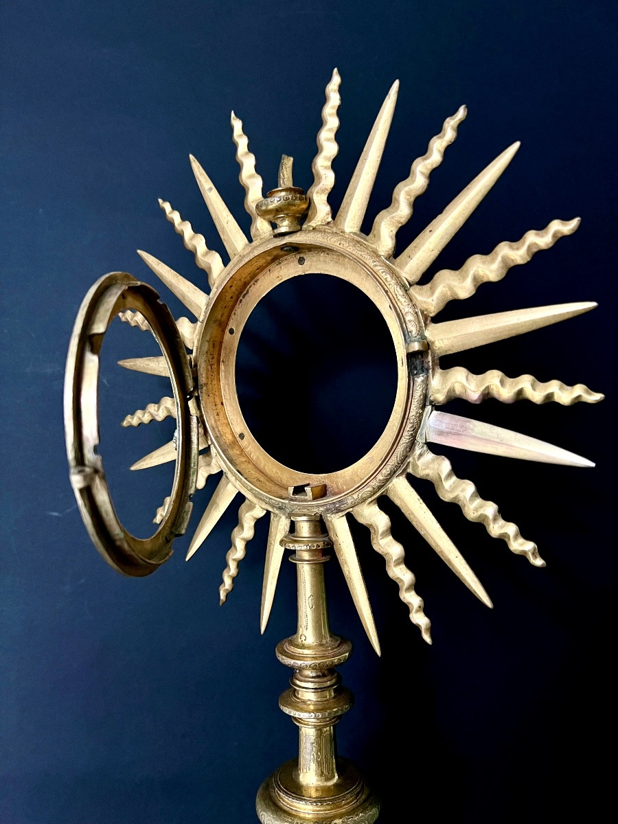 Custode (ostensoir) baroque en bronze doré et émaux — Espagne, vers 1680–1700-photo-3