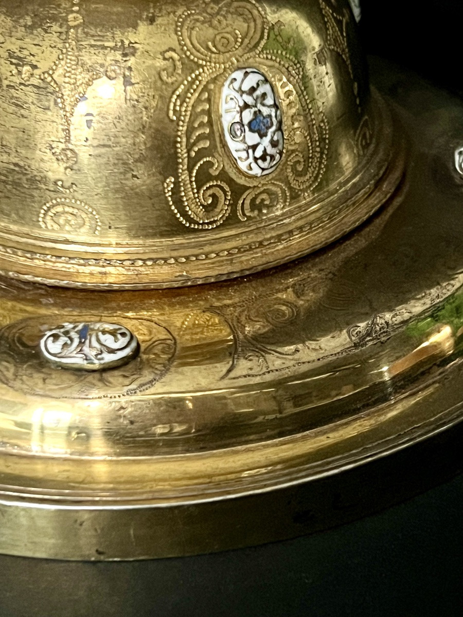 Custode (ostensoir) baroque en bronze doré et émaux — Espagne, vers 1680–1700-photo-3