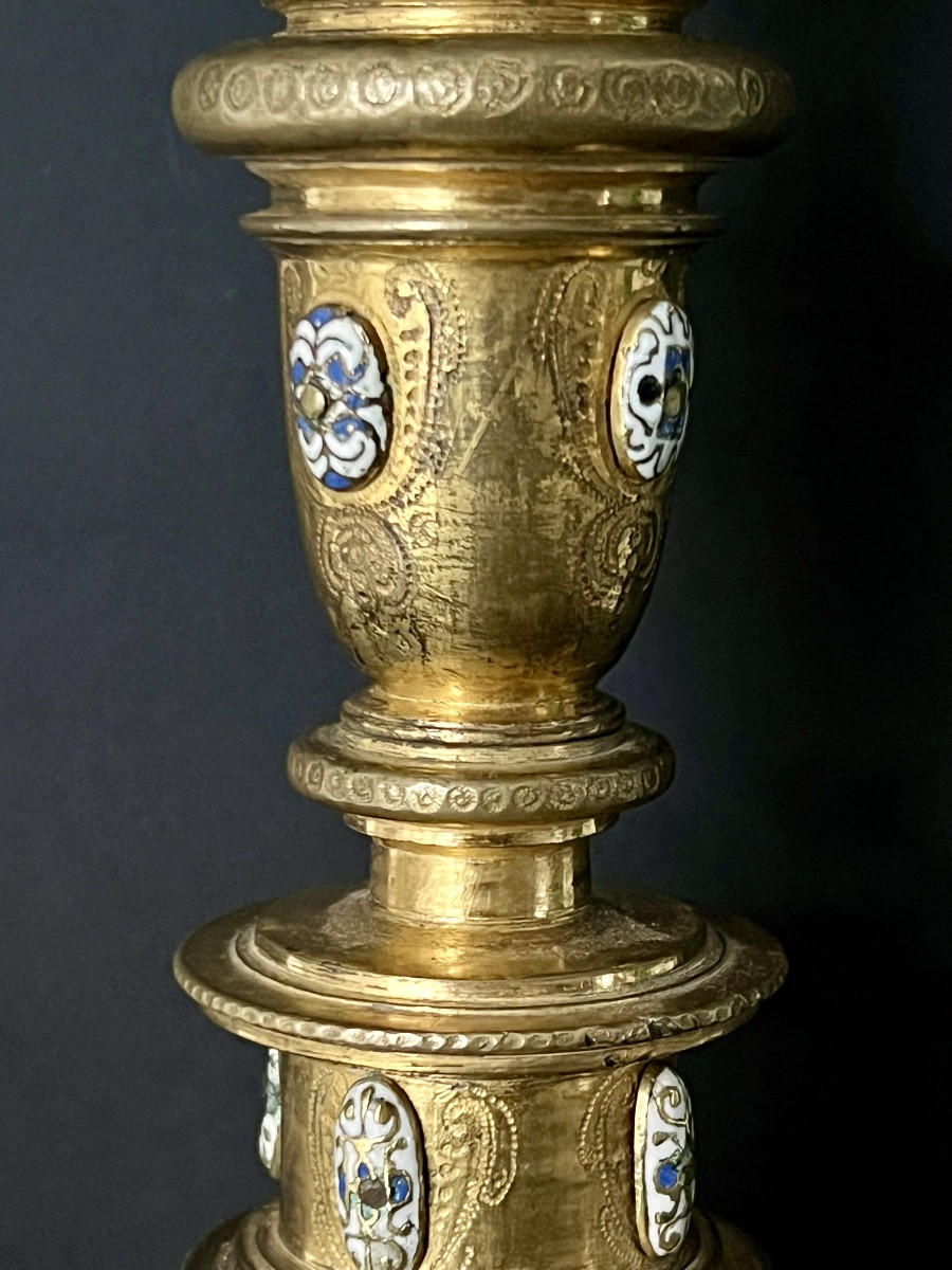 Custode (ostensoir) baroque en bronze doré et émaux — Espagne, vers 1680–1700-photo-4