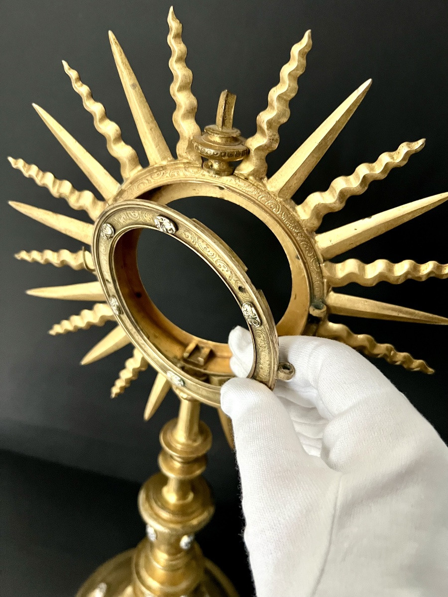 Custode (ostensoir) baroque en bronze doré et émaux — Espagne, vers 1680–1700-photo-5
