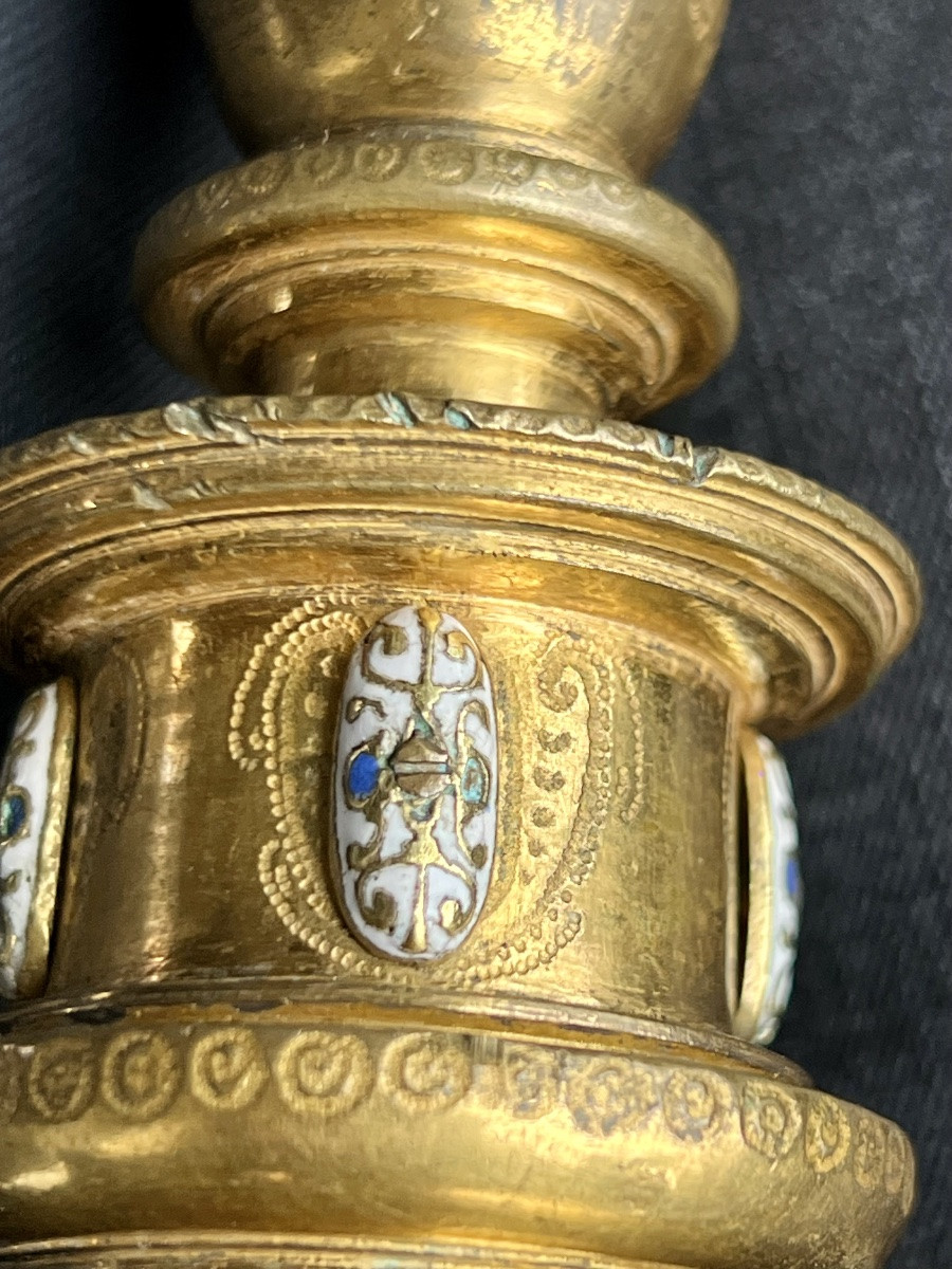 Custode (ostensoir) baroque en bronze doré et émaux — Espagne, vers 1680–1700-photo-6