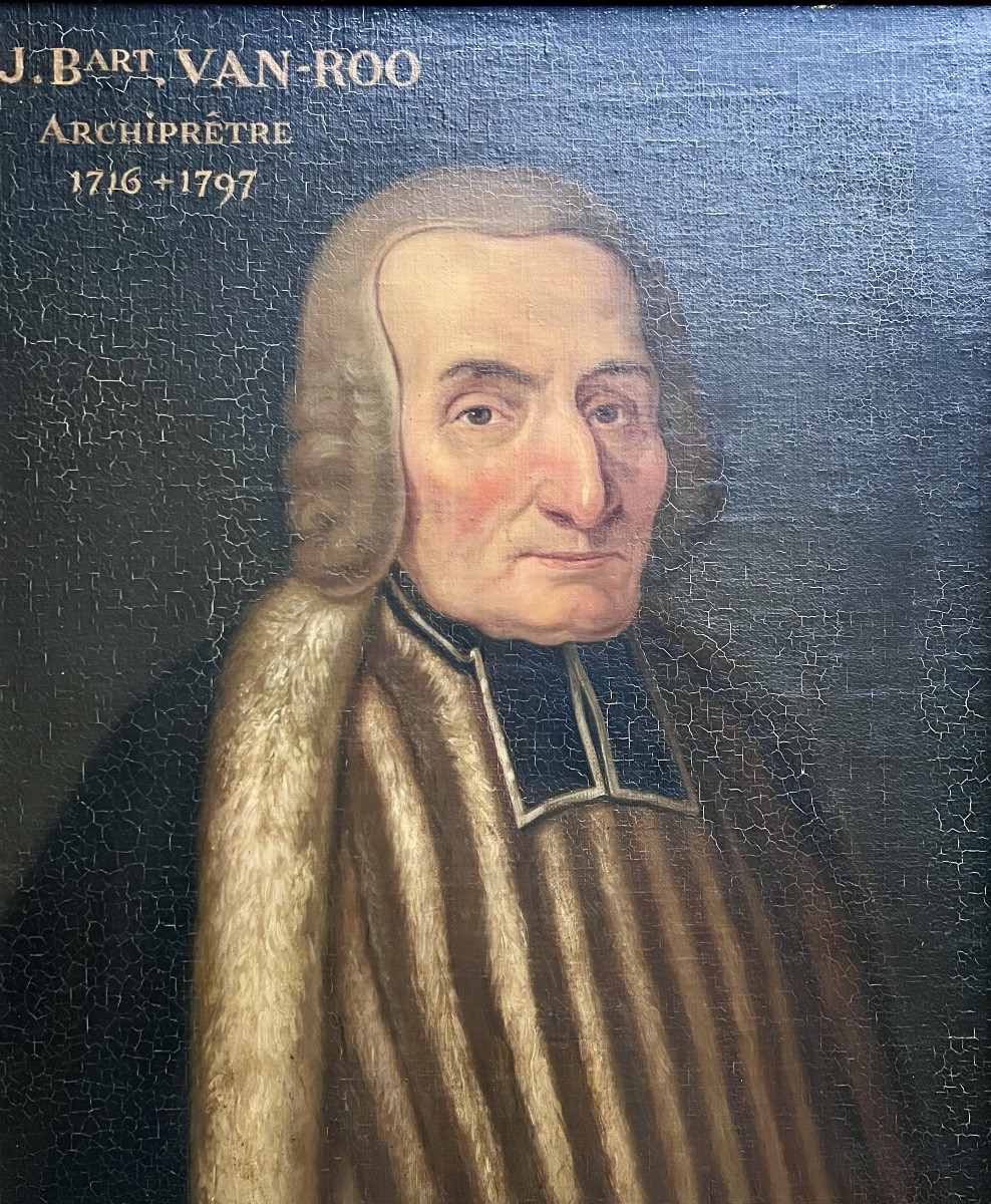 Portrait de l’archiprêtre J.B. Van Roo (1716–1797) École belge du XIXᵉ siècle-photo-1