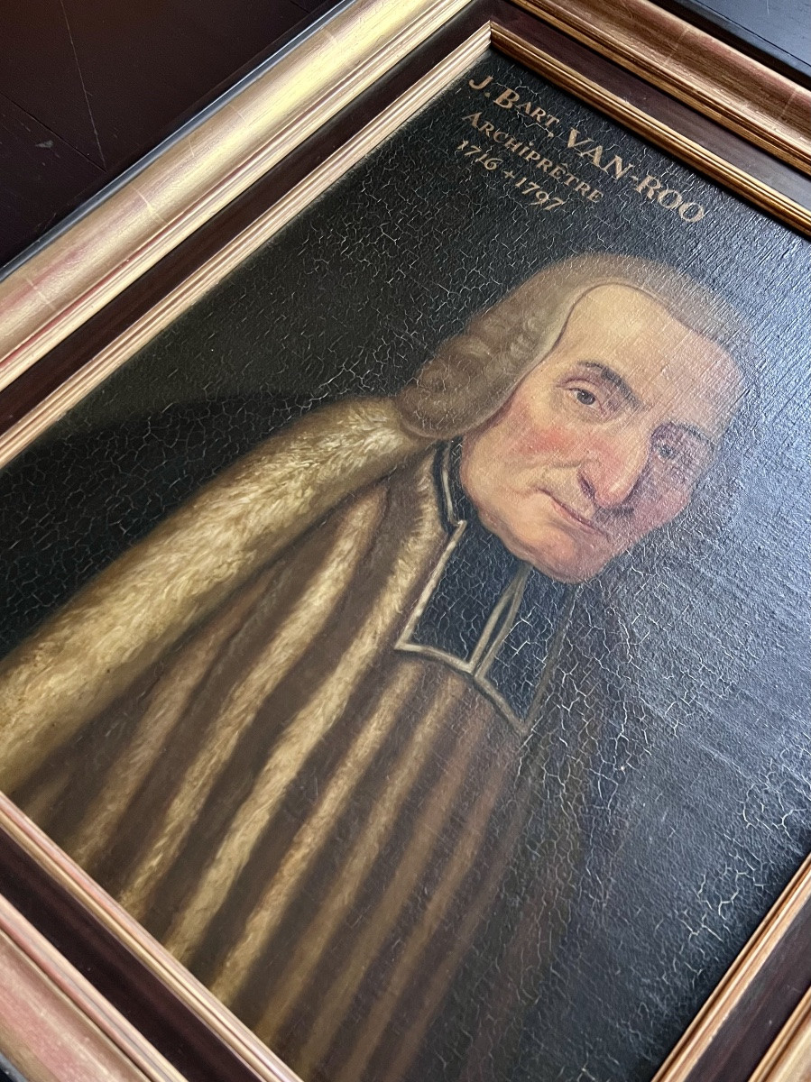 Portrait de l’archiprêtre J.B. Van Roo (1716–1797) École belge du XIXᵉ siècle-photo-3