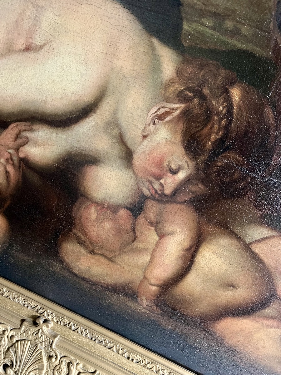 École flamande du XVIIIe siècle -  Panisca allaitée  - suiveur de Pierre Paul Rubens-photo-2