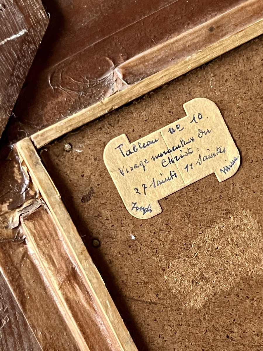 Important Reliquary Frame With Paper Filigree – 35 Relics – 19th-century Convent Work-photo-8