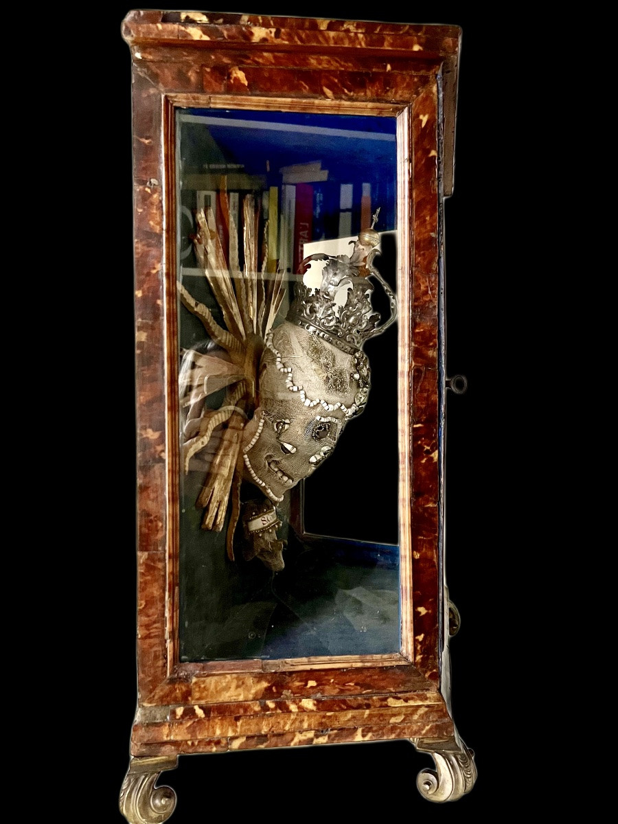 Chasse reliquaire à crâne — relique ex capite de Sainte Concordia - Autriche - Tyrol - XVIIIè-photo-7