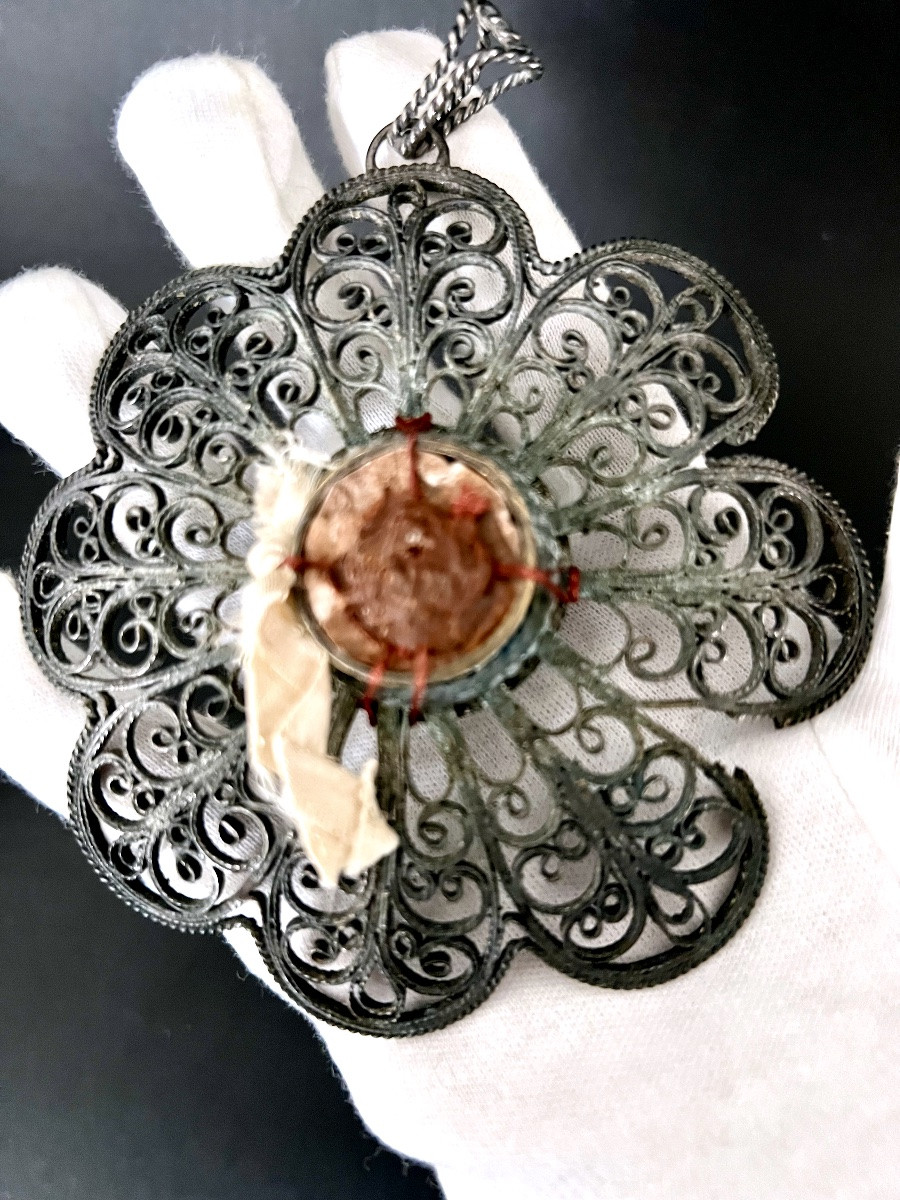 Thorn Reliquary Of The Holy Crown Of Christ, Filigree Silver – 18th Century-photo-2