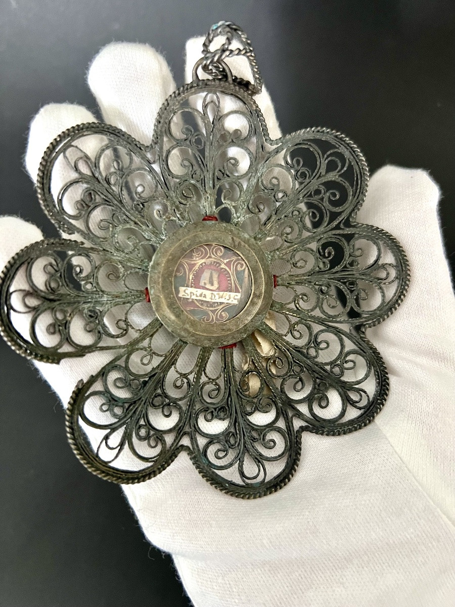 Thorn Reliquary Of The Holy Crown Of Christ, Filigree Silver – 18th Century-photo-4