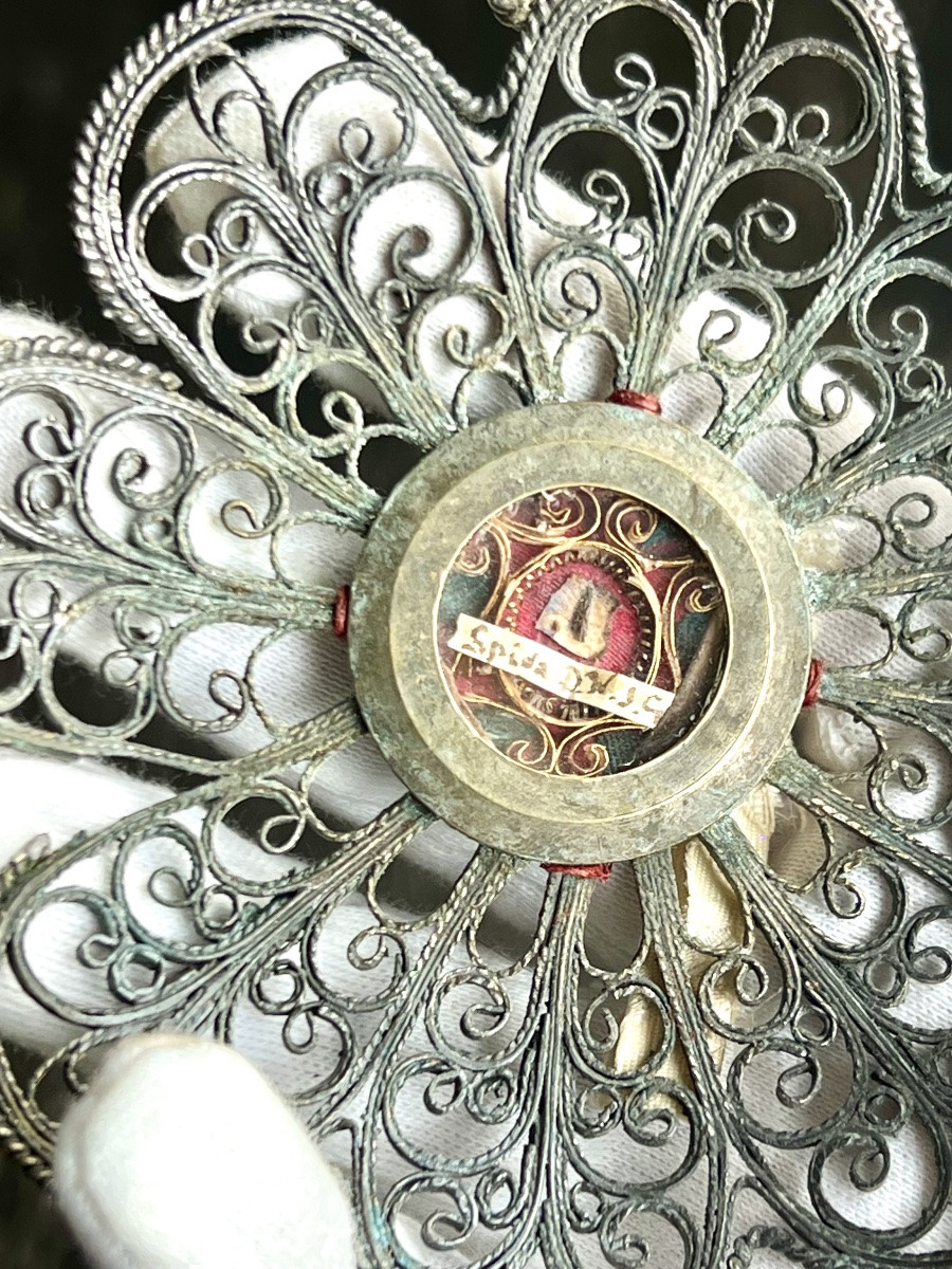 Thorn Reliquary Of The Holy Crown Of Christ, Filigree Silver – 18th Century-photo-6