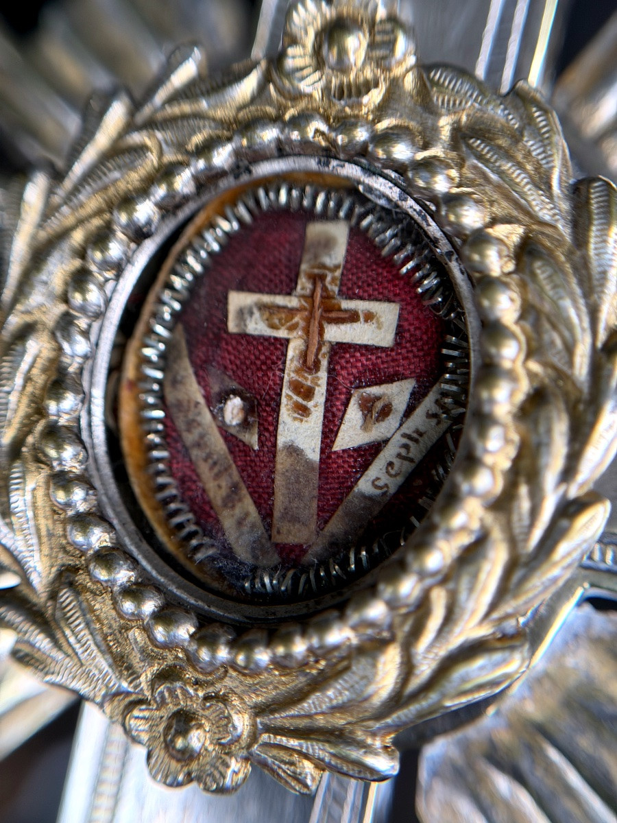 Monstrance-reliquary Of The True Cross With Authentic [illegible] - 19th Century - Rome -photo-2